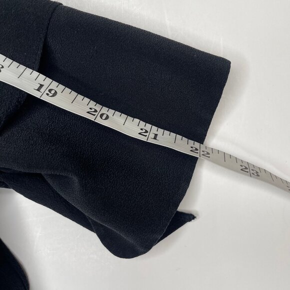 Rag & Bone Dylan Black 100% Silk Tie Cuff Cutout Back Blouse Tunic XS Luxury - Picture 12 of 15